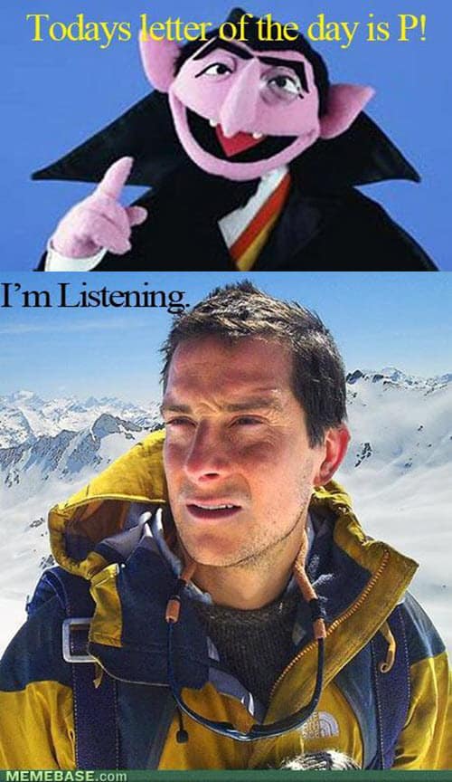 bear grylls letter of the day meme