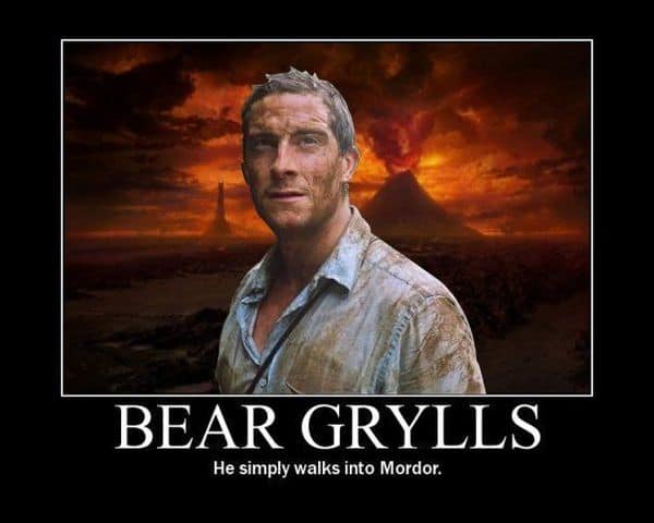 bear grylls mordor meme