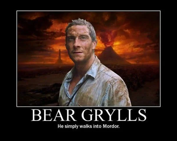 bear grylls mordor meme