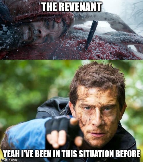 bear grylls the revenant meme