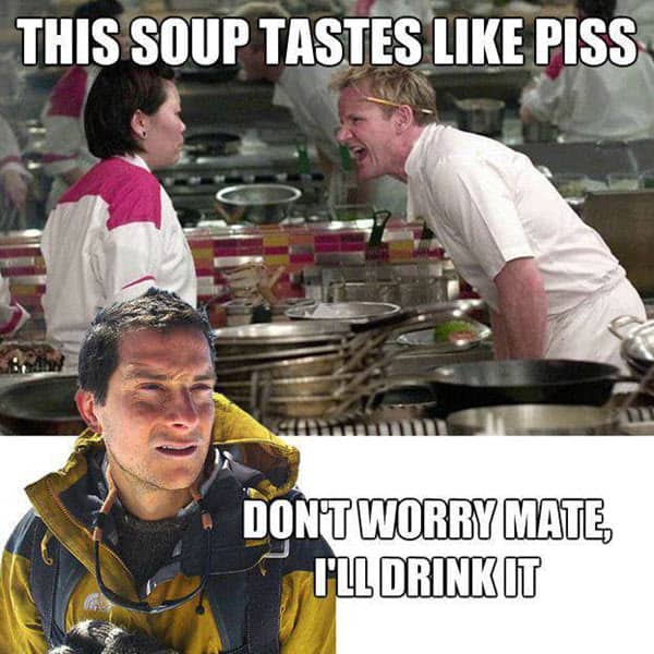 bear grylls this soup meme