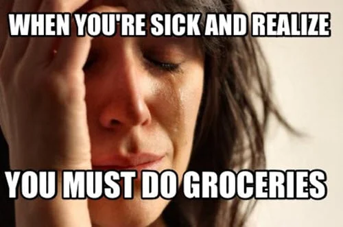 being sick groceries meme
