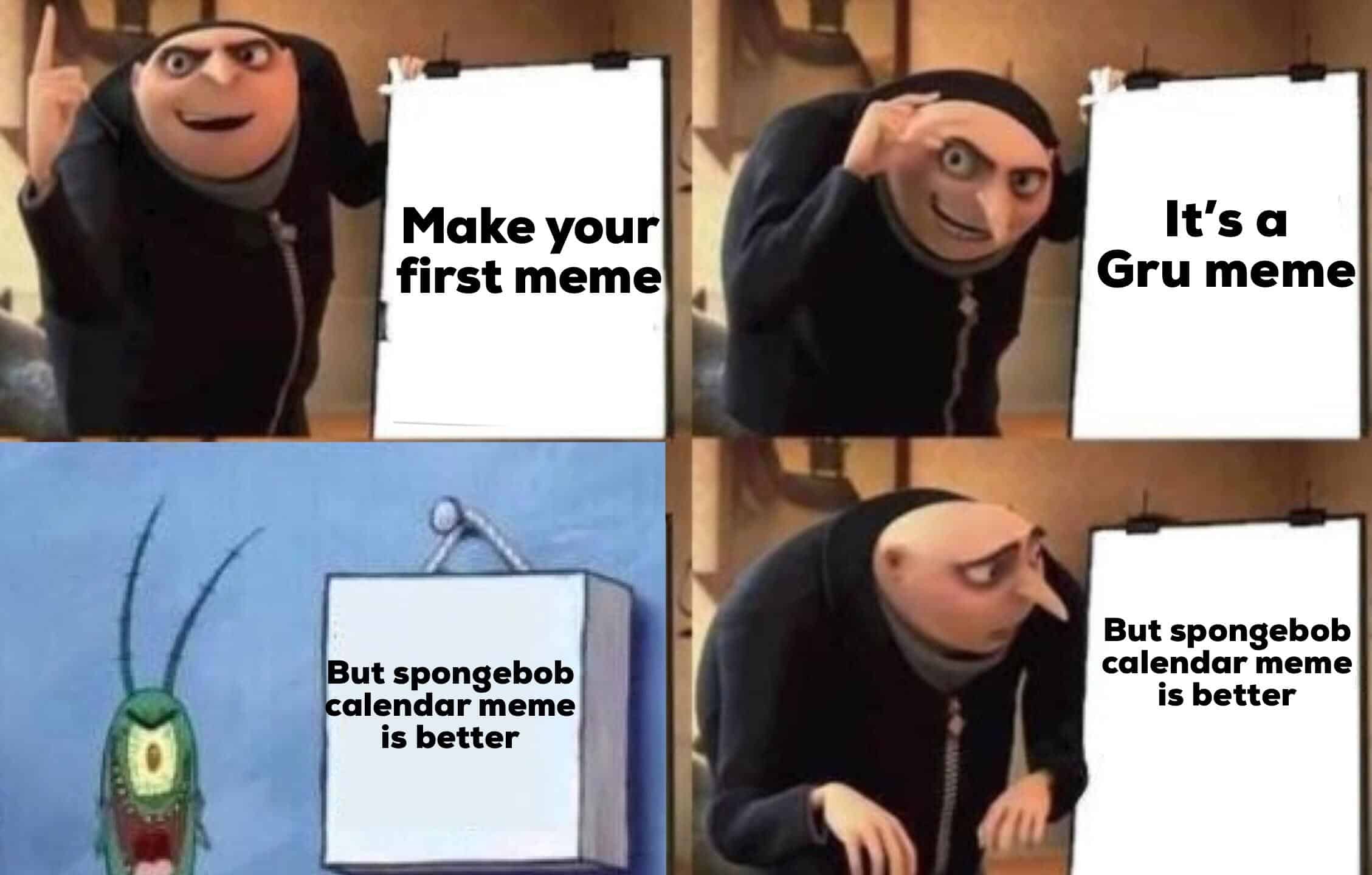 Gru Meme Templates Printable Calendar Blank