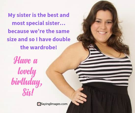 birthday wishes wardrobe sister