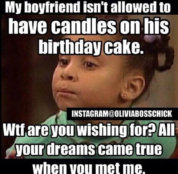 boyfriend candles on birthday cake meme