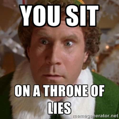 buddy the elf throne of lies meme