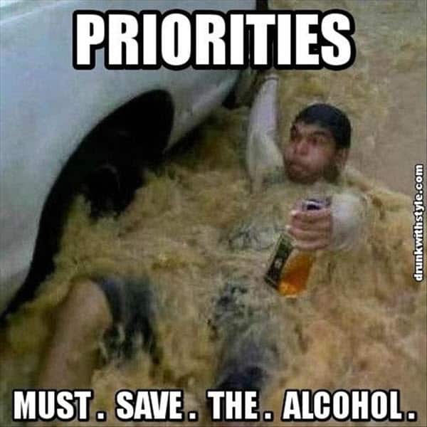 drinking priorities meme