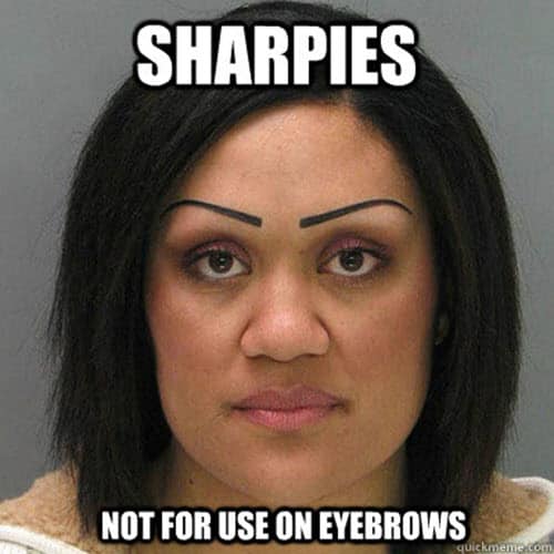 eyebrow sharpies meme
