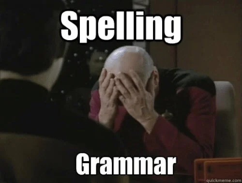 facepalm spelling grammar memes