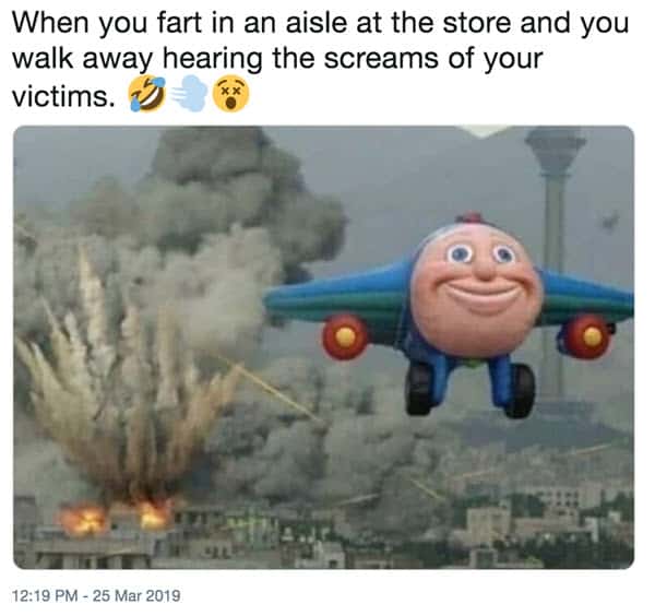 fart in an aisle at the store meme