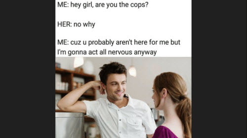 flirting cops meme