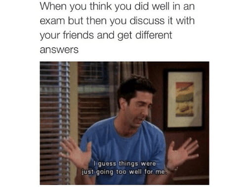 friends exams meme