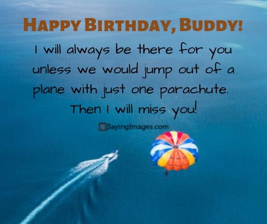 funny birthday parachute wish