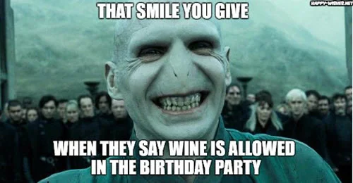 funny birthday party wine memes