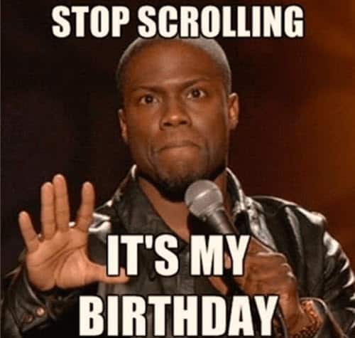 funny birthday stop scrolling memes