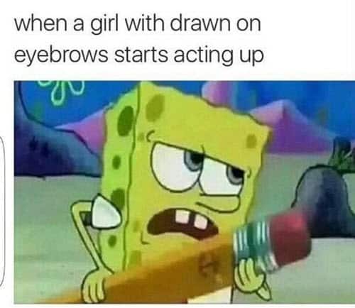 funny cartoon drawn eyebrows memes
