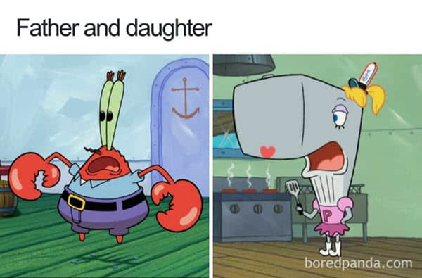 funny cartoon father and daughter memes