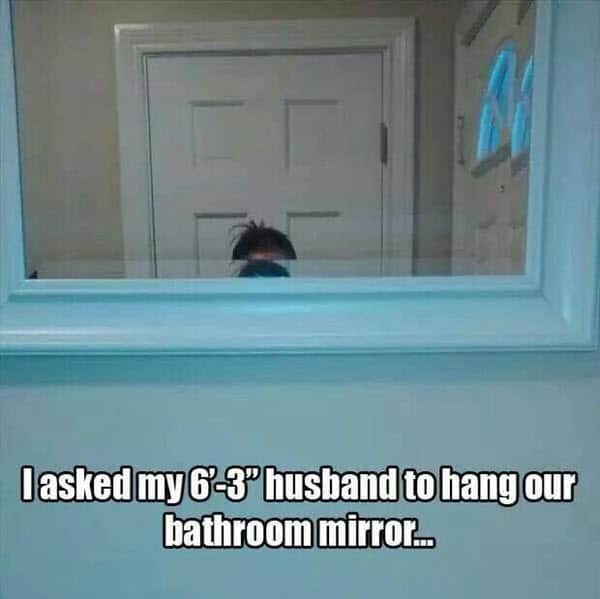 funny husband bathroom mirror memes