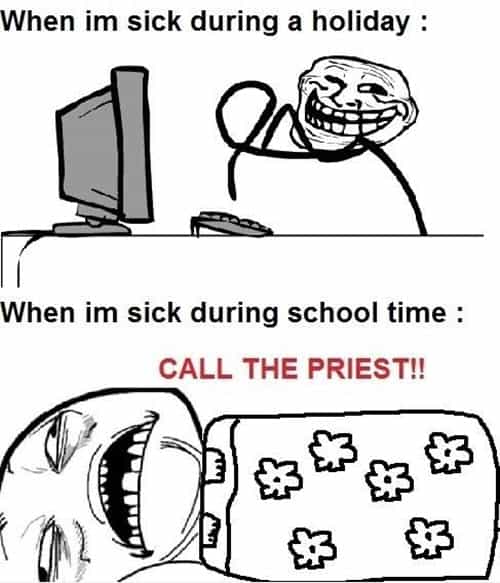 funny school sick memes