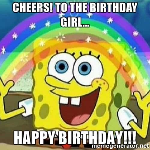 happy birthday girl cheers meme