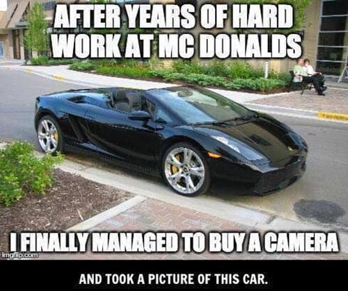 hard work buy a camera meme