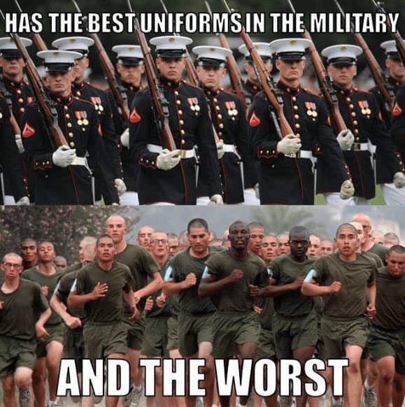 has the best uniforms in the military and the worst marine corps memes