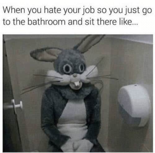 hate work bathroom meme