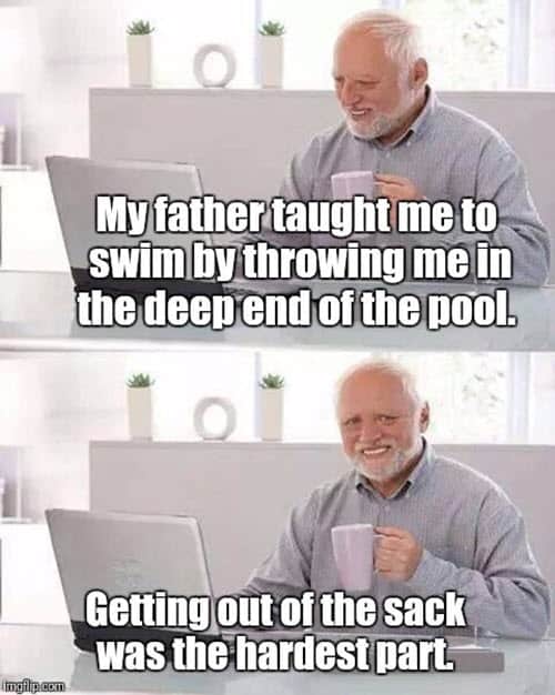 hide the pain harold swim meme