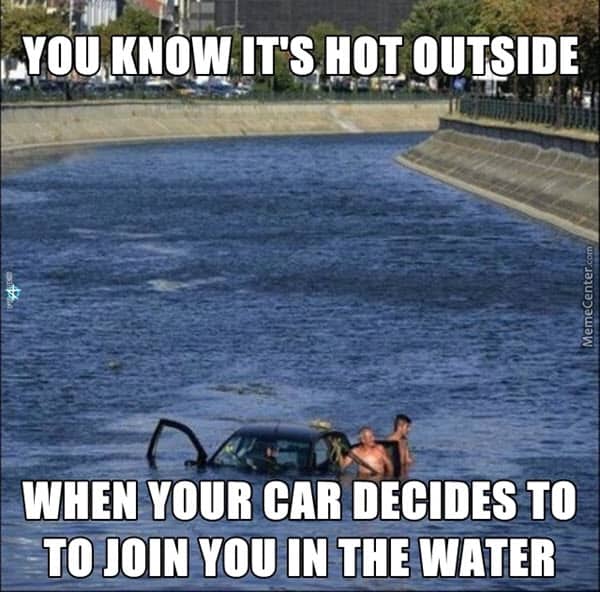 hot weather car meme
