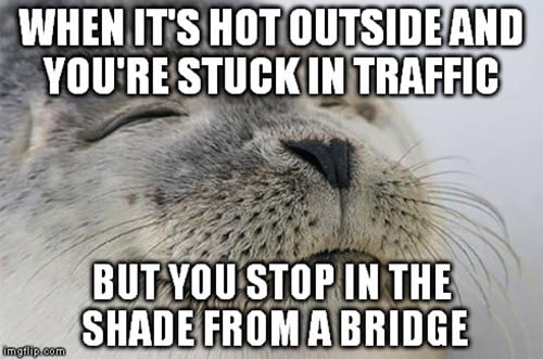 hot weather stuck in traffic meme