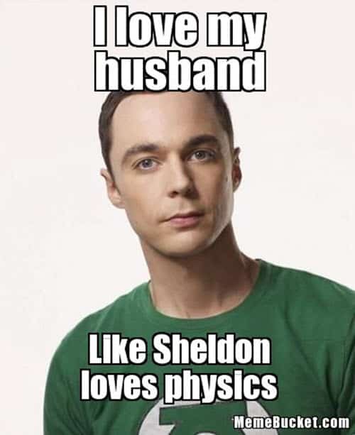 miluji svého manžela jako sheldon meme