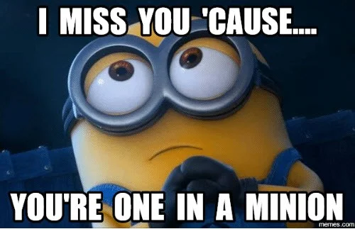 i miss you one in a minion memes