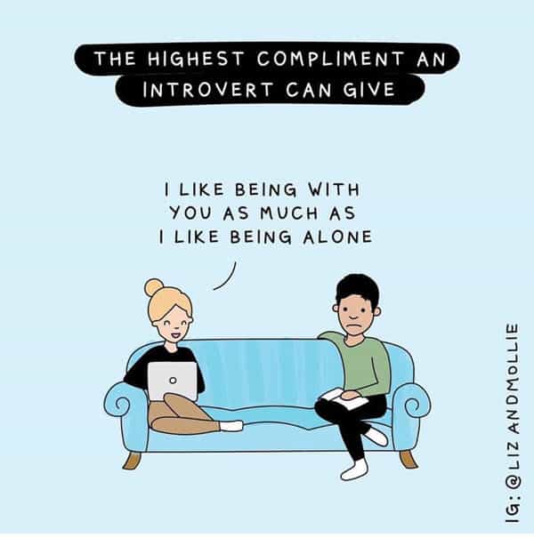 introvert highest compliment meme