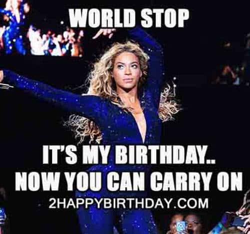 its my birthday world stop meme