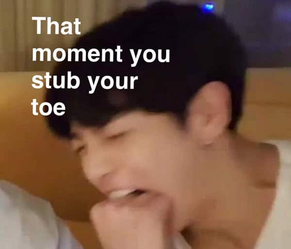 jungkook stub your toe meme