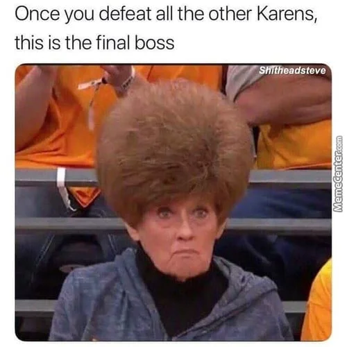 karen final boss meme