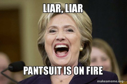 liar pantsuit is on fire meme