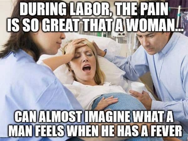 man flu during labor meme
