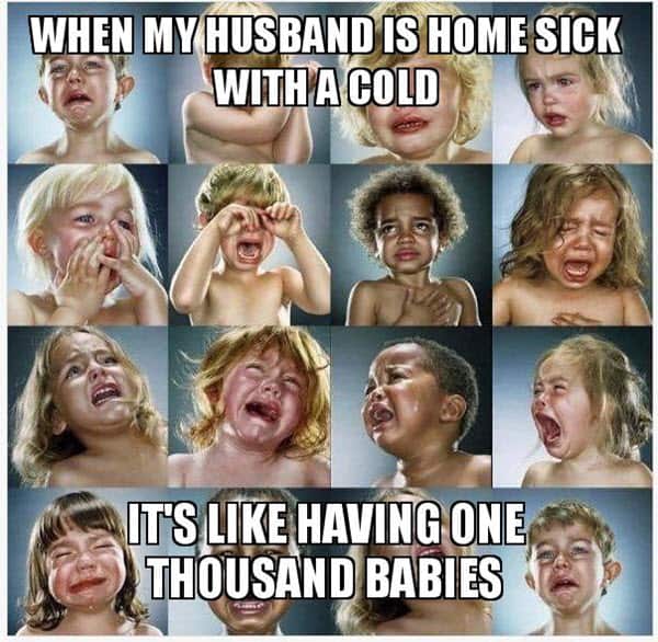 man flu husband meme