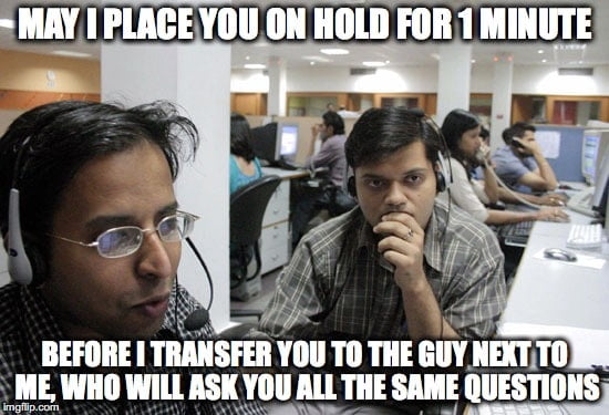 call center hold meme