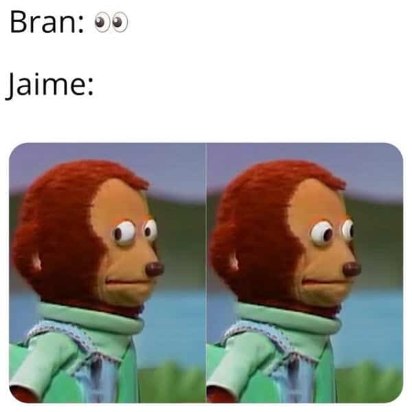 monkey puppet bran meme