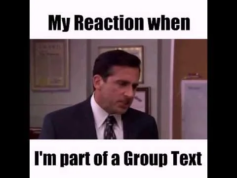 my reaction when im part of a group text meme