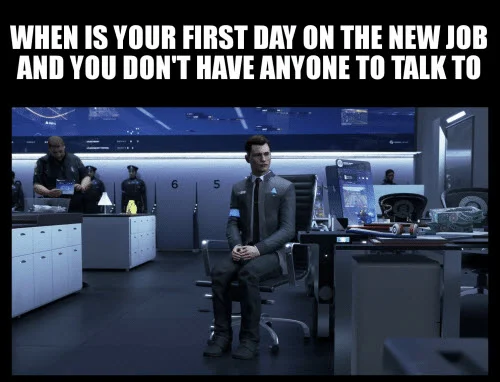 new job first day meme