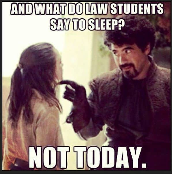 no sleep law students meme