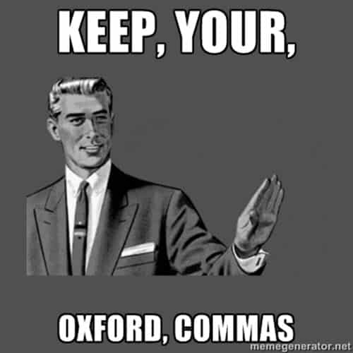 oxford comma keep meme