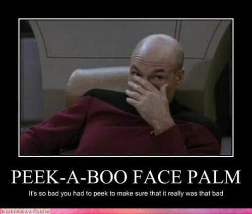 peekaboo facepalm memes