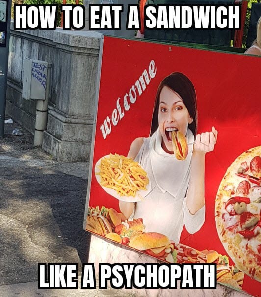 psycho how to eat a sandwich meme