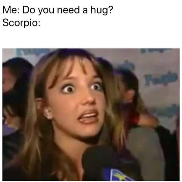 scorpio hug memes