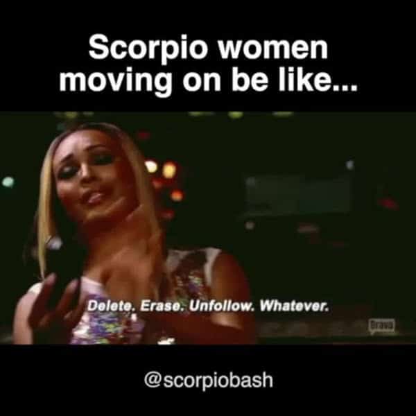 scorpio women moving on memes