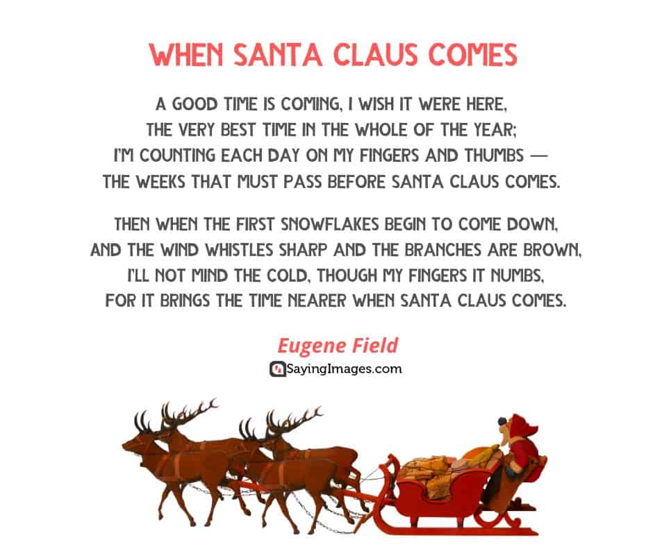 short christmas poems when santa claus comes